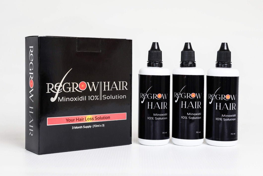 Minoxidil 10% (3 month supply) 3 x 70ml bottles. FREE LOCAL DELIVERY WITHIN BOTSWANA.